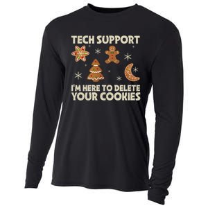 Christmas Tech Support Here To Delete Cookie Xmas Cooling Performance Long Sleeve Crew