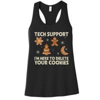 Christmas Tech Support Here To Delete Cookie Xmas Women's Racerback Tank