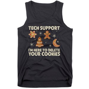 Christmas Tech Support Here To Delete Cookie Xmas Tank Top