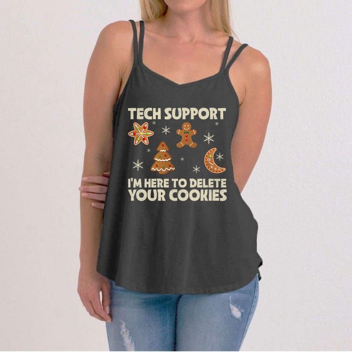 Christmas Tech Support Here To Delete Cookie Xmas Women's Strappy Tank