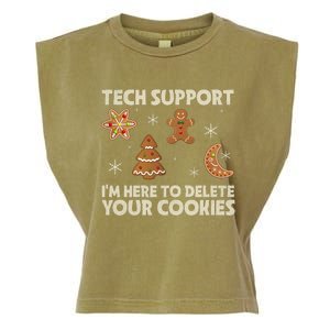 Christmas Tech Support Here To Delete Cookie Xmas Garment-Dyed Women's Muscle Tee