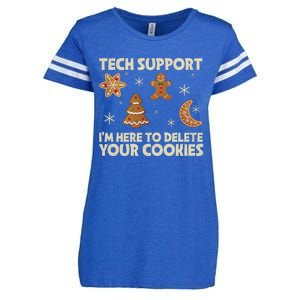 Christmas Tech Support Here To Delete Cookie Xmas Enza Ladies Jersey Football T-Shirt