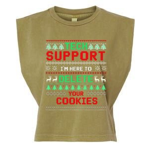 Christmas Tech Support Here To Delete Cookies Xmas(1) Garment-Dyed Women's Muscle Tee