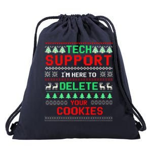 Christmas Tech Support Here To Delete Cookies Xmas(1) Drawstring Bag