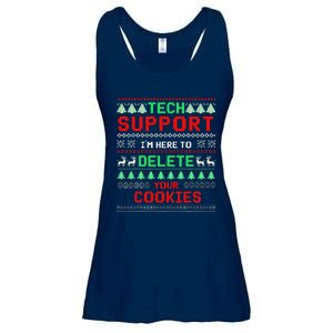 Christmas Tech Support Here To Delete Cookies Xmas(1) Ladies Essential Flowy Tank