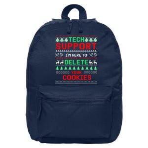 Christmas Tech Support Here To Delete Cookies Xmas(1) 16 in Basic Backpack