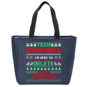 Christmas Tech Support Here To Delete Cookies Xmas(1) Zip Tote Bag