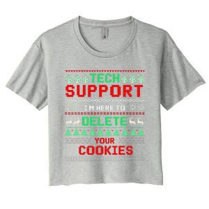 Christmas Tech Support Here To Delete Cookies Xmas(1) Women's Crop Top Tee