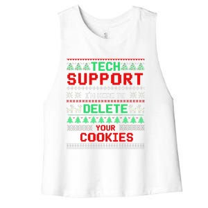 Christmas Tech Support Here To Delete Cookies Xmas(1) Women's Racerback Cropped Tank