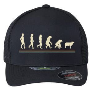 Conspiracy Theorist Sheepp Human Evolution Wake Up Sheeple Flexfit Unipanel Trucker Cap