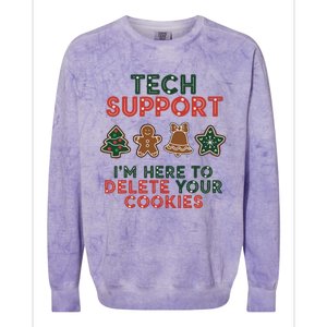 Christmas Tech Support Here To Delete Cookies Xmas Colorblast Crewneck Sweatshirt