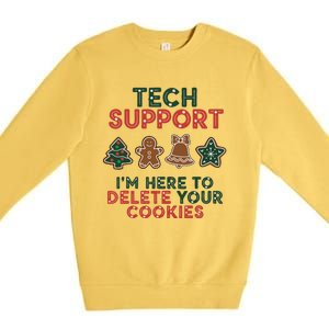 Christmas Tech Support Here To Delete Cookies Xmas Premium Crewneck Sweatshirt