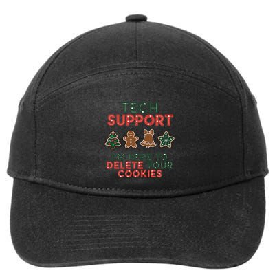Christmas Tech Support Here To Delete Cookies Xmas 7-Panel Snapback Hat