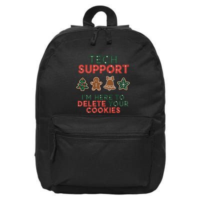 Christmas Tech Support Here To Delete Cookies Xmas 16 in Basic Backpack