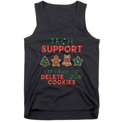 Christmas Tech Support Here To Delete Cookies Xmas Tank Top