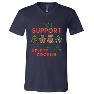 Christmas Tech Support Here To Delete Cookies Xmas V-Neck T-Shirt