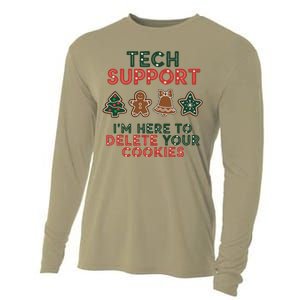 Christmas Tech Support Here To Delete Cookies Xmas Cooling Performance Long Sleeve Crew