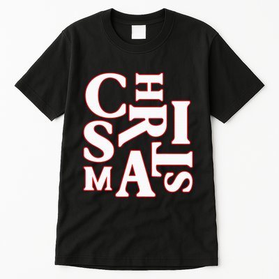 Christmas Typography Santa Claus Christmas Pj Pajama Top Tall T-Shirt