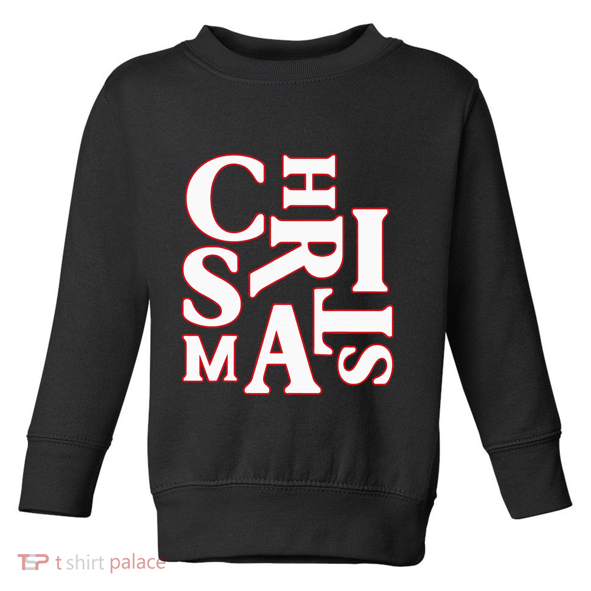 Christmas Typography Santa Claus Christmas Pj Pajama Top Toddler Sweatshirt