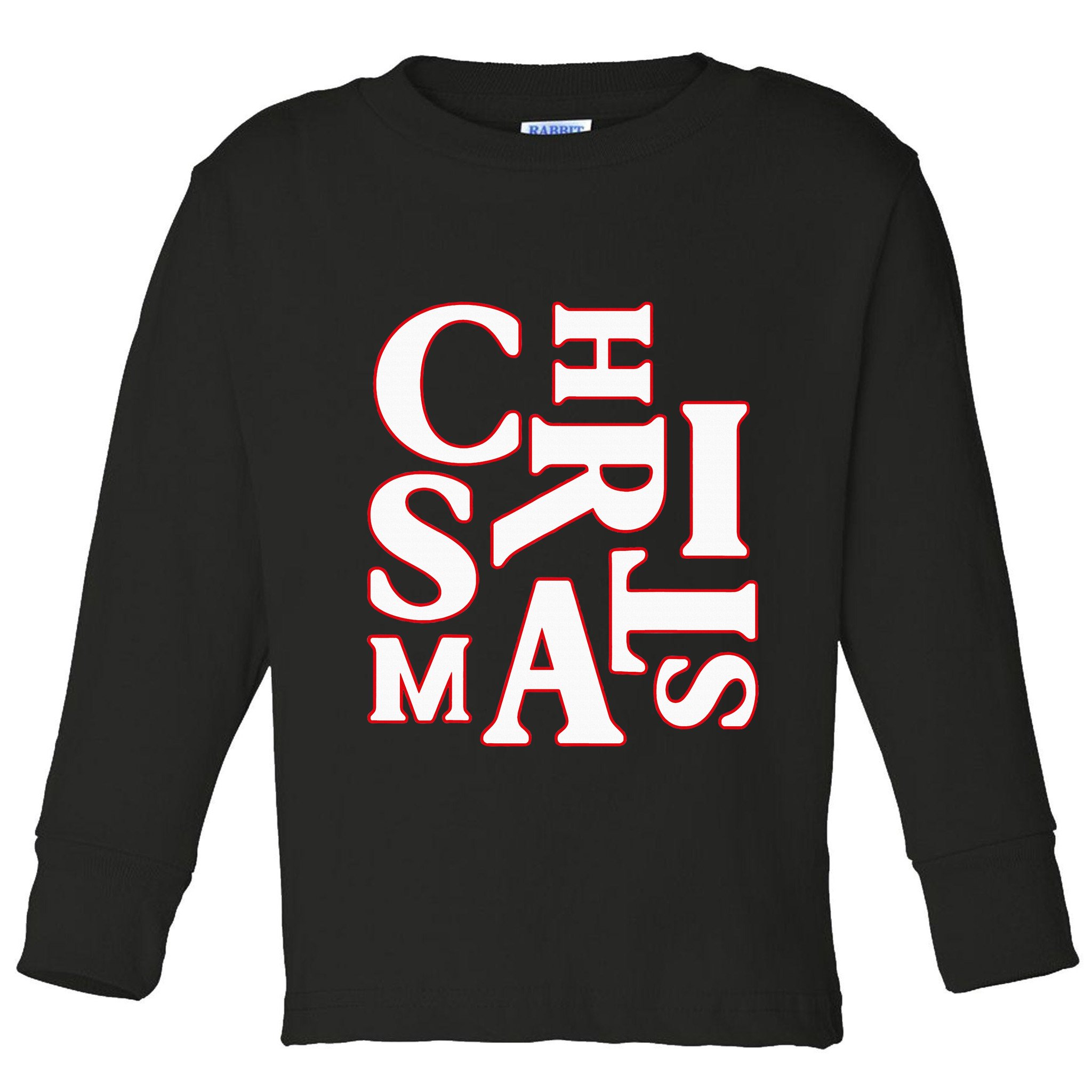 Christmas Typography Santa Claus Christmas Pj Pajama Top Toddler Long Sleeve Shirt