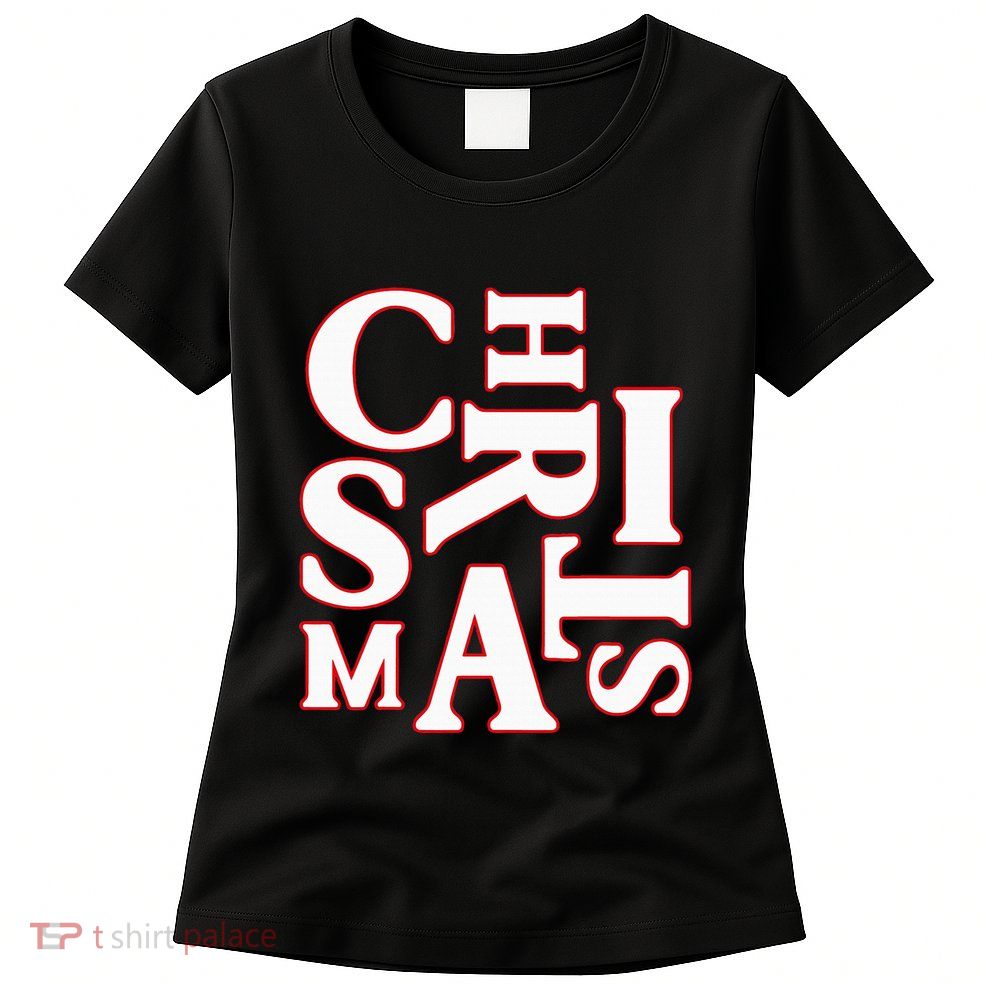 Christmas Typography Santa Claus Christmas Pj Pajama Top Womens T-Shirt