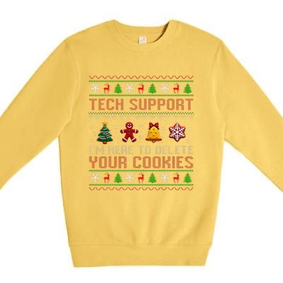 Christmas Tech Support Here To Delete Cookies Xmas Premium Crewneck Sweatshirt