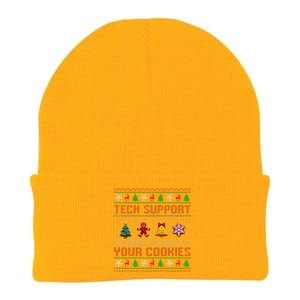 Christmas Tech Support Here To Delete Cookies Xmas Knit Cap Winter Beanie