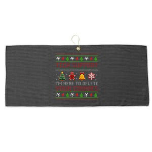 Christmas Tech Support Here To Delete Cookies Xmas Large Microfiber Waffle Golf Towel