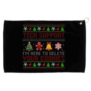 Christmas Tech Support Here To Delete Cookies Xmas Grommeted Golf Towel