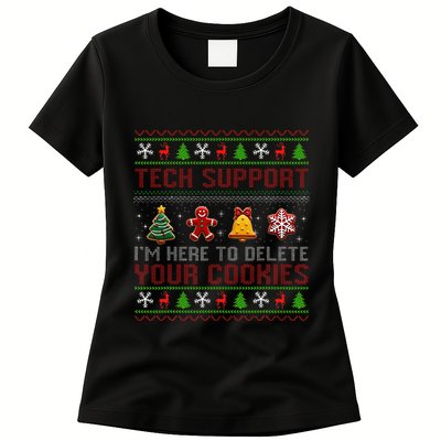 Christmas Tech Support Here To Delete Cookies Xmas Women's T-Shirt