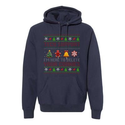 Christmas Tech Support Here To Delete Cookies Xmas Premium Hoodie