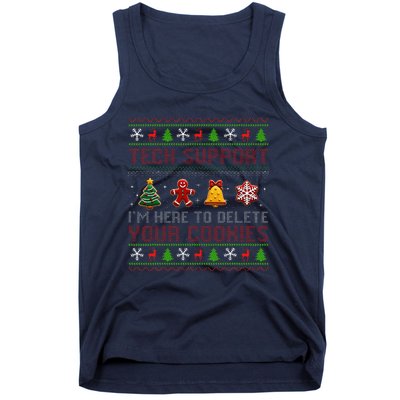 Christmas Tech Support Here To Delete Cookies Xmas Tank Top