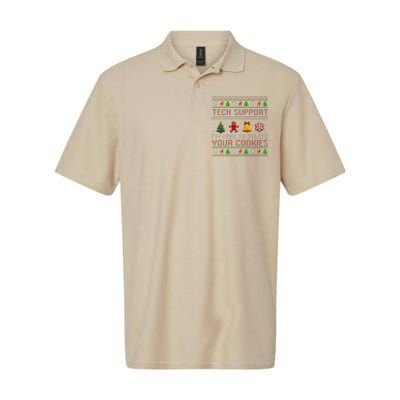 Christmas Tech Support Here To Delete Cookies Xmas Softstyle Adult Sport Polo