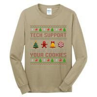 Christmas Tech Support Here To Delete Cookies Xmas Tall Long Sleeve T-Shirt