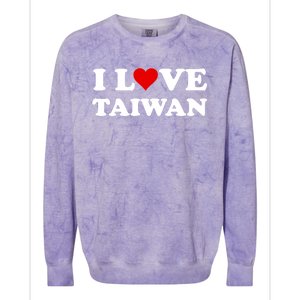 Country Travel Souvenir I Love Taiwan Gift Colorblast Crewneck Sweatshirt