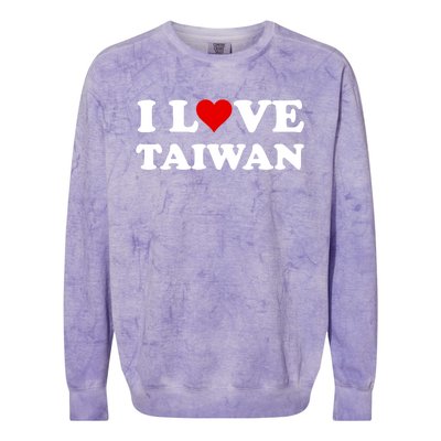 Country Travel Souvenir I Love Taiwan Gift Colorblast Crewneck Sweatshirt