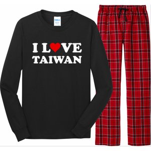 Country Travel Souvenir I Love Taiwan Gift Long Sleeve Pajama Set