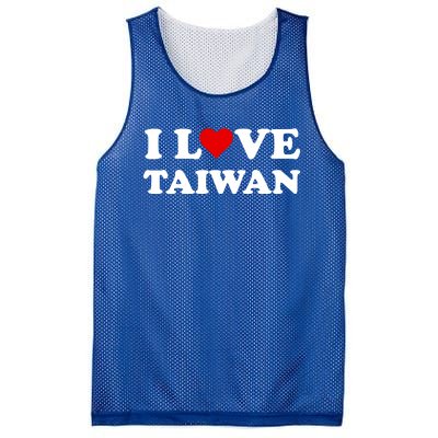 Country Travel Souvenir I Love Taiwan Gift Mesh Reversible Basketball Jersey Tank