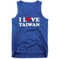 Country Travel Souvenir I Love Taiwan Gift Tank Top