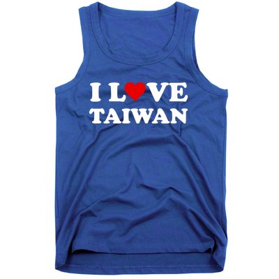 Country Travel Souvenir I Love Taiwan Gift Tank Top