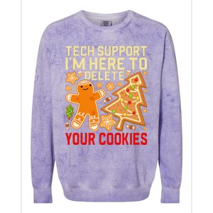 Christmas Tech Support Here To Delete Cookies Xmas Colorblast Crewneck Sweatshirt