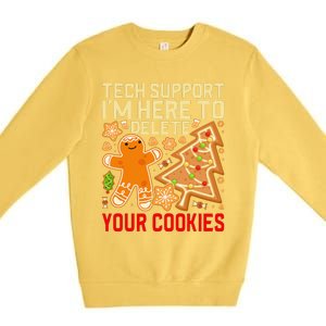 Christmas Tech Support Here To Delete Cookies Xmas Premium Crewneck Sweatshirt