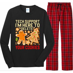 Christmas Tech Support Here To Delete Cookies Xmas Long Sleeve Pajama Set