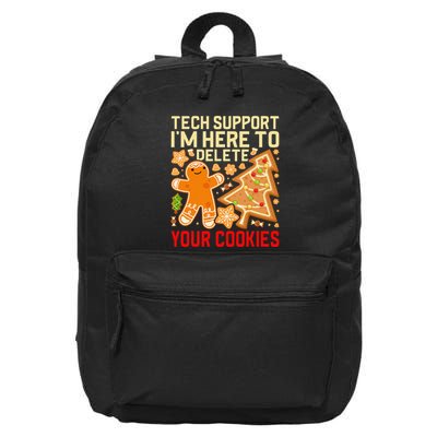 Christmas Tech Support Here To Delete Cookies Xmas 16 in Basic Backpack