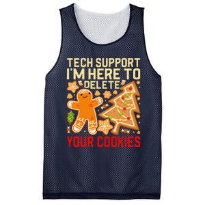 Christmas Tech Support Here To Delete Cookies Xmas Mesh Reversible Basketball Jersey Tank