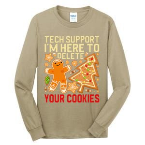 Christmas Tech Support Here To Delete Cookies Xmas Tall Long Sleeve T-Shirt