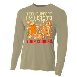 Christmas Tech Support Here To Delete Cookies Xmas Cooling Performance Long Sleeve Crew