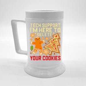 Christmas Tech Support Here To Delete Cookies Xmas Beer Stein