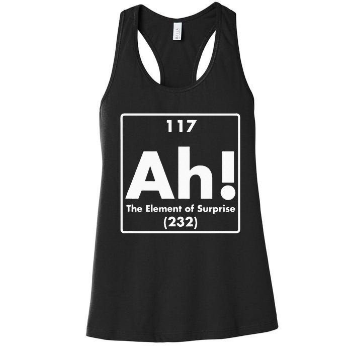 Chemist Teacher scientific Ah! The Element of Surprise Women's Racerback Tank