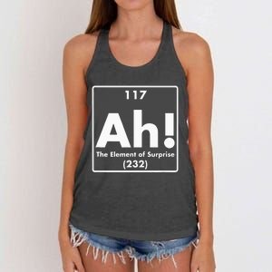 Chemist Teacher scientific Ah! The Element of Surprise Women's Knotted Racerback Tank